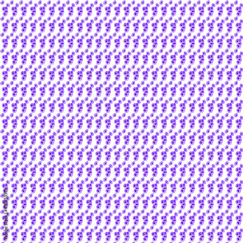 seamless pattern with purple flower on white background.