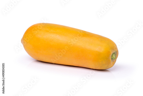Ripe papaya isolated on white background with clipping path.