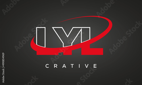 LYL creative letters logo with 360 symbol vector art template design