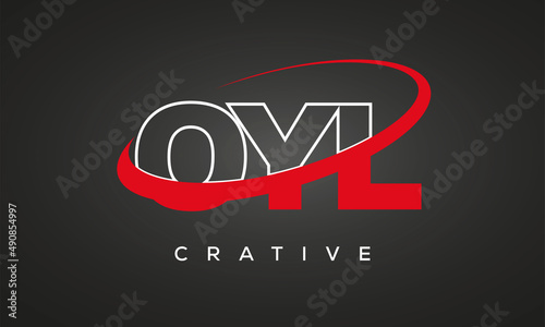 OYL creative letters logo with 360 symbol vector art template design photo