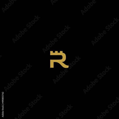 letter R castle vector