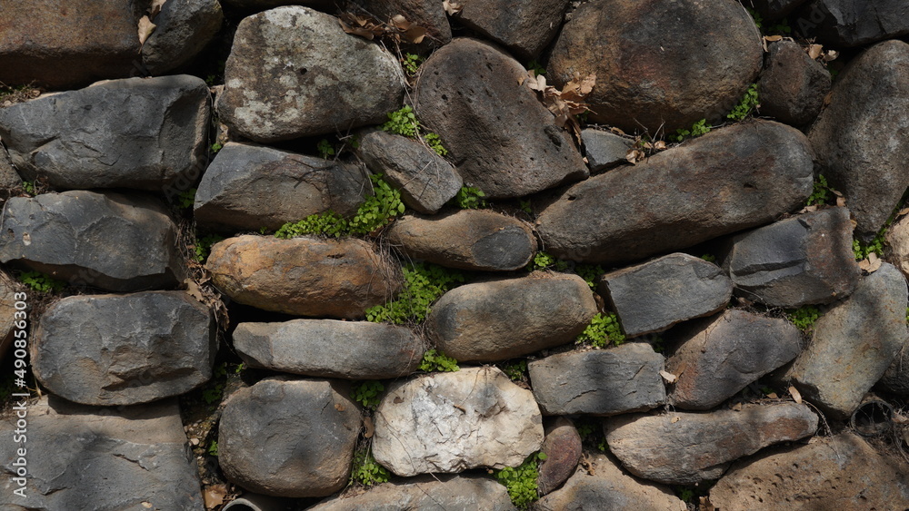 Texture of a stone wall. Old castle stone wall texture background. Stone wall as a background or texture. Part of a stone wall, for background or texture