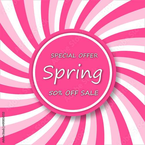 Spring sale background. Vector illustration. Modern, minimalist, pastel, vintage style. Flyers, banners, posters, wallpaper, voucher discount, invitation, card, posters, brochure, voucher discount. 