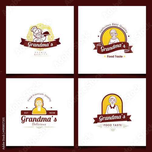 Grandmother Food Logo For your Food Business or Product with secret recipe or for homemade taste, or for a more classic look