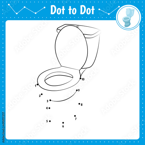 Connect the dots. Dot to dot educational game.