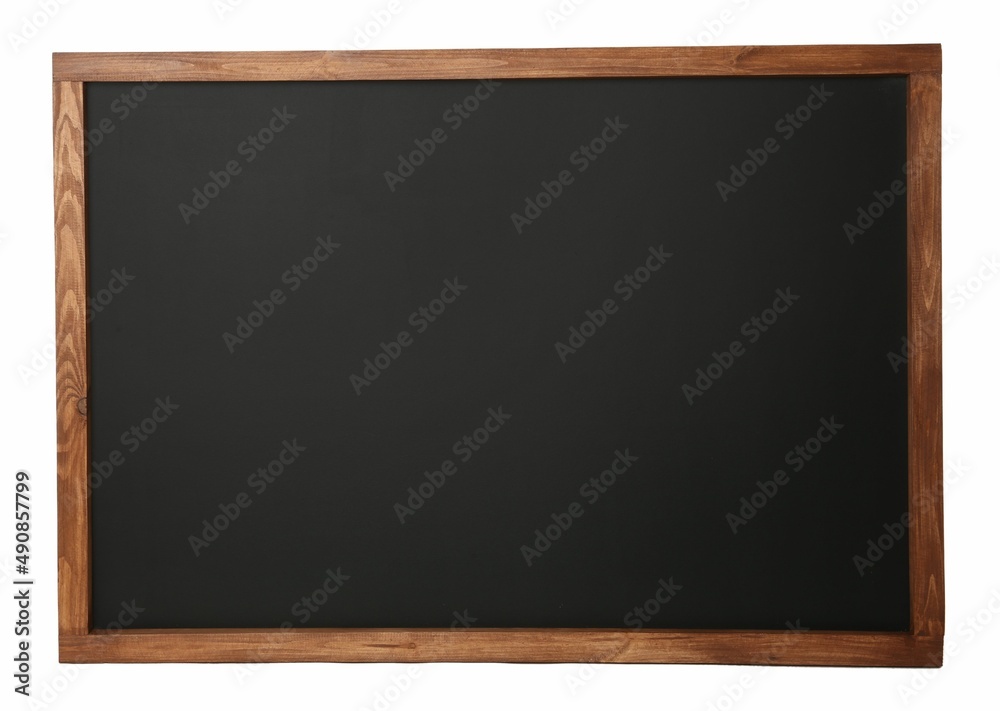 Black chalk board in wooden frame isolated on white Black chalk board in wooden frame isolated on white