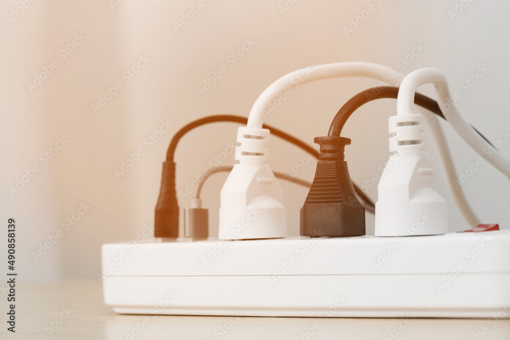 Electrical appliances plugs full of all plugs or plugs together