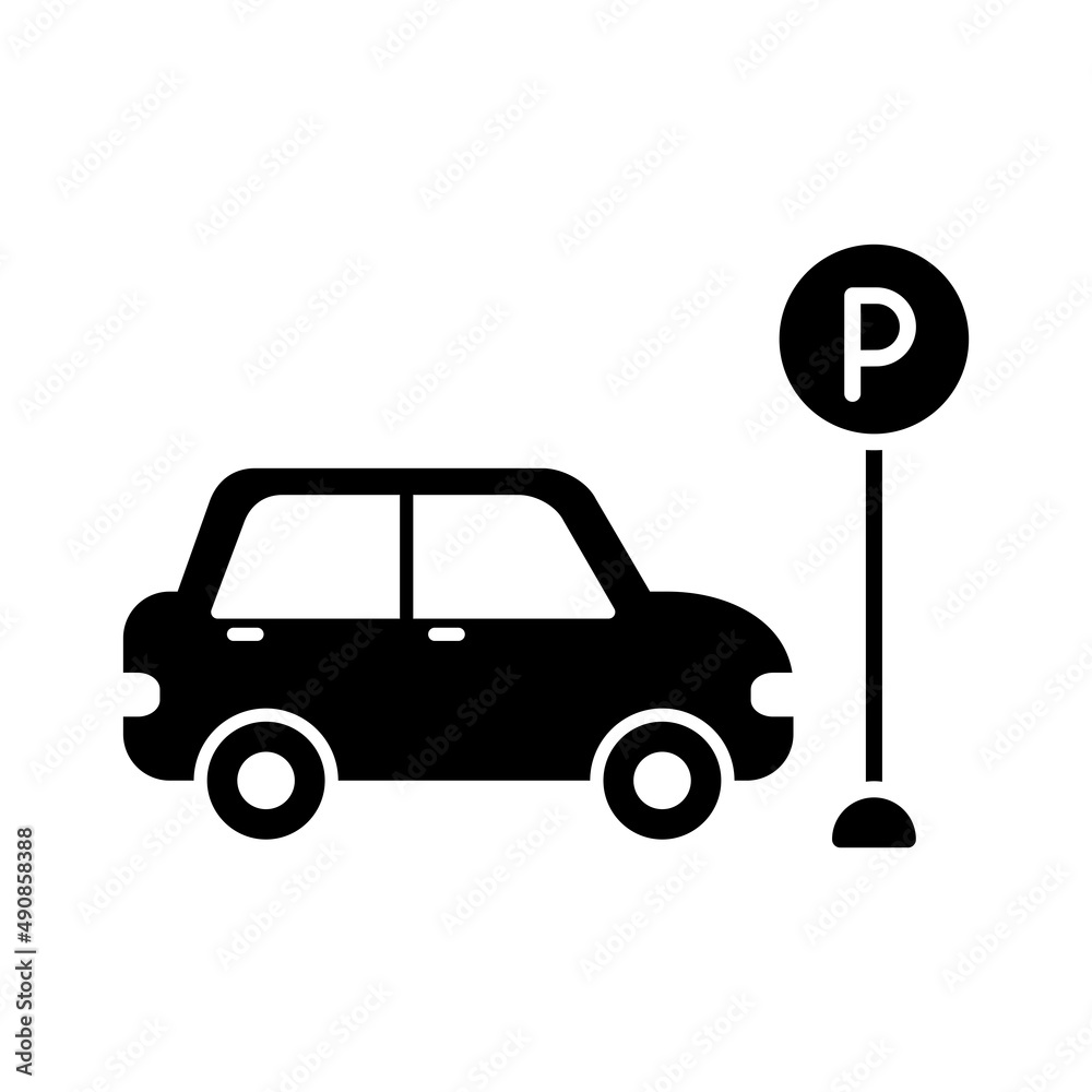 Naklejka premium Car Parking Icon Logo Design Vector Template Illustration