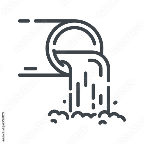 Vector hydroelectric power station line icon isolated on transparent background.