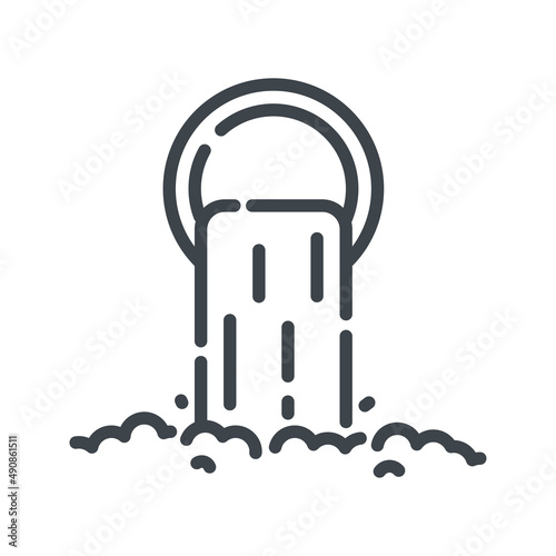 Vector hydroelectric power station line icon isolated on transparent background.