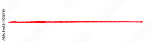 Rote Kreidelinie - Handgemalte Linie als Design Element