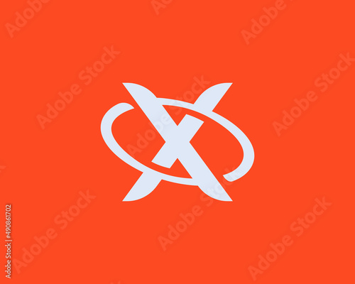 Abstract letter X vortex spin logo icon design template. Creative colorful orbit, rotation vector emblem sign symbol logotype.