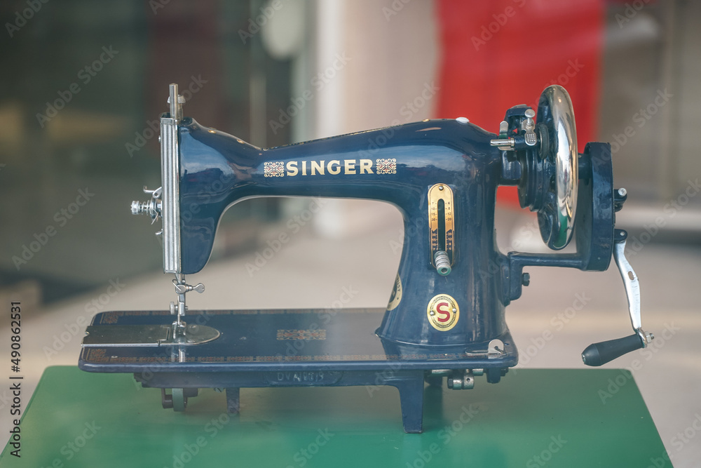 Singer sewing machine. Singer Corporation is an American manufacturer