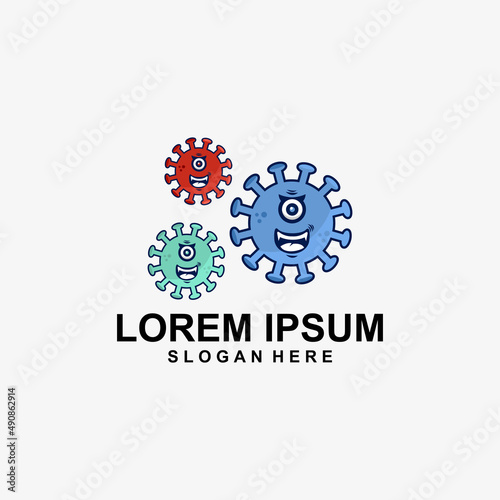 Virus illustration logo design
