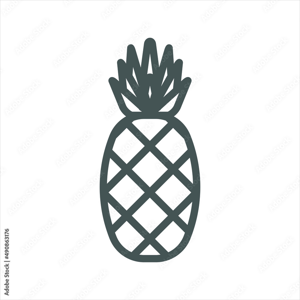 Obraz premium tropical Pineapple Fruit Summer Simple line icon