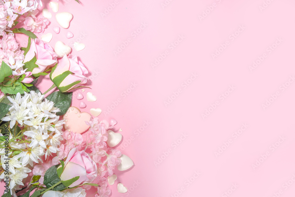 Spring holiday background with flowers