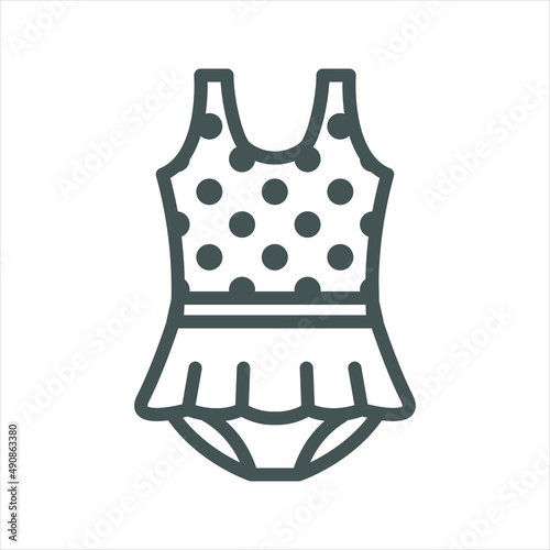 kids swimsuit summer simple Line Icon