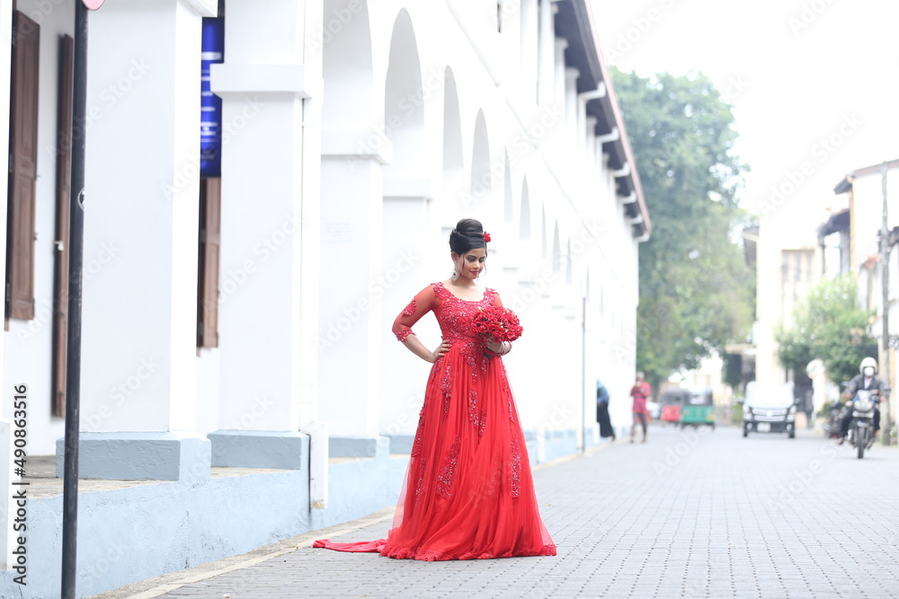 Fototapeta premium Asian beautiful Wedding and beautiful wedding dresses