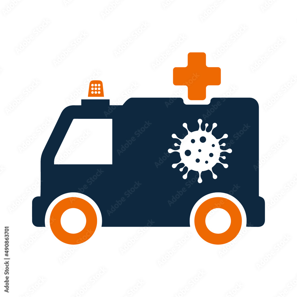 Covid-19, ambulance icon. Simple editable vector graphics.