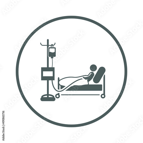 Dialysis, machine, treatment icon. Gray vector Illustration.