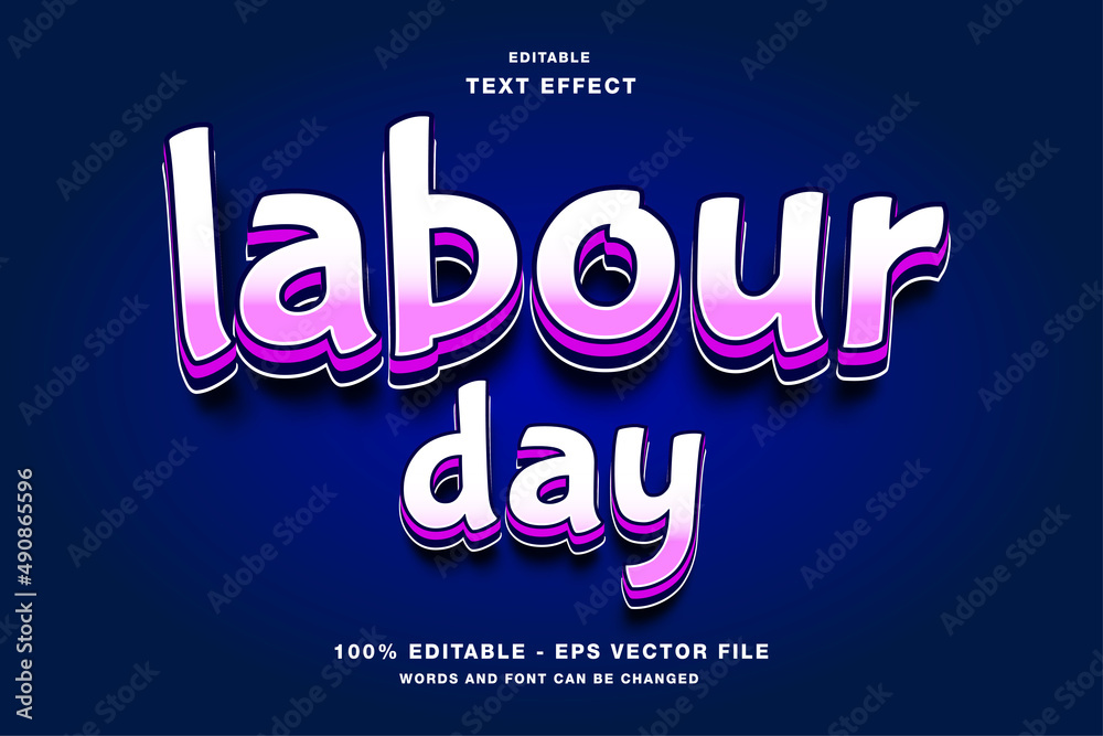 Labour Day 3D Editable Text Effect
