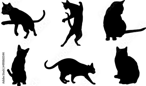 Burmese Cat Silhouette Bundle SVG