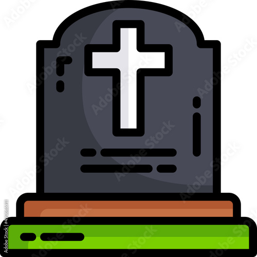 tombstone line icon