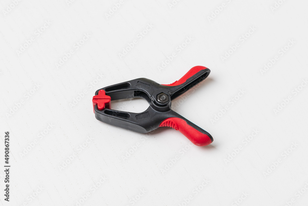 Fototapeta premium Hard buckle to hold things on a white background.