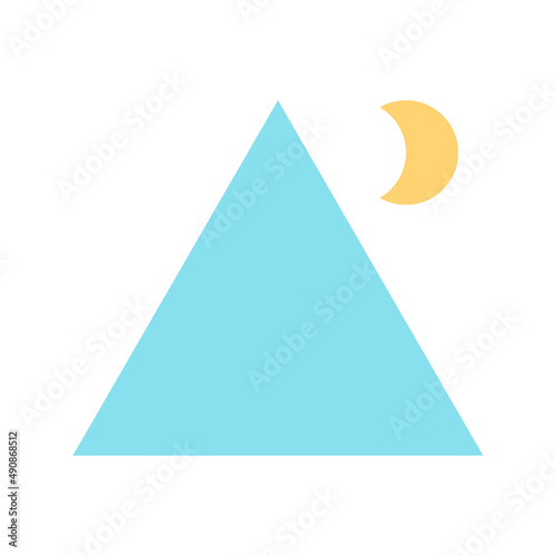 Mountain with the moon.