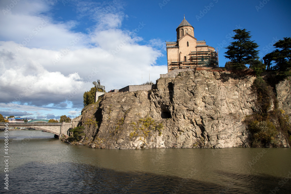 Metekhi Church on the high cliff overlooking the Kura river