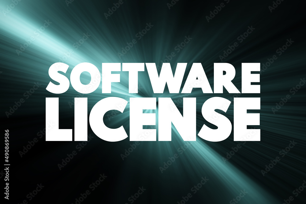 Software License text quote, concept background Software License text quote, concept background