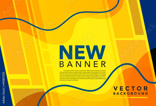 Yellow background with blue color composition in abstract. Abstract backgrounds with a combination of lines and can be used for your ad banners, Sale banner template, and More.
