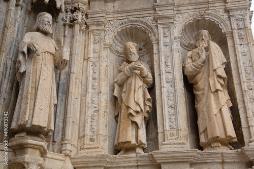 Saint Figures at St Mary Church Facade  Morella