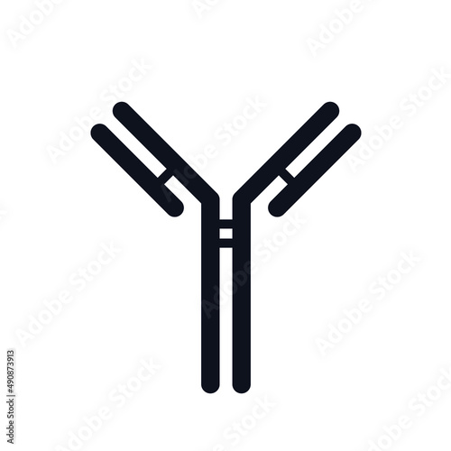 Antibody immunoglobulin logo icon sign Blood plasma proteins cells of immune system to neutralize pathogen cells bacteria fungi multicellular parasites viruses Medical design Print for card poster ad