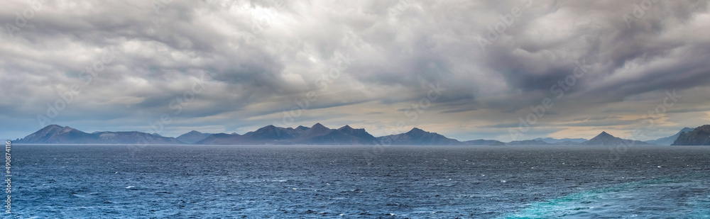 Navigating to and rounding the mythical Cape Horn, the southernmost headland of the Tierra del Fuego on the Hornos Island, Chile