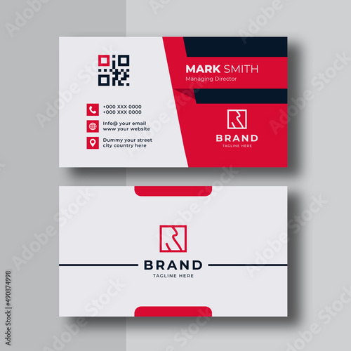 Professional Red And White Business Card