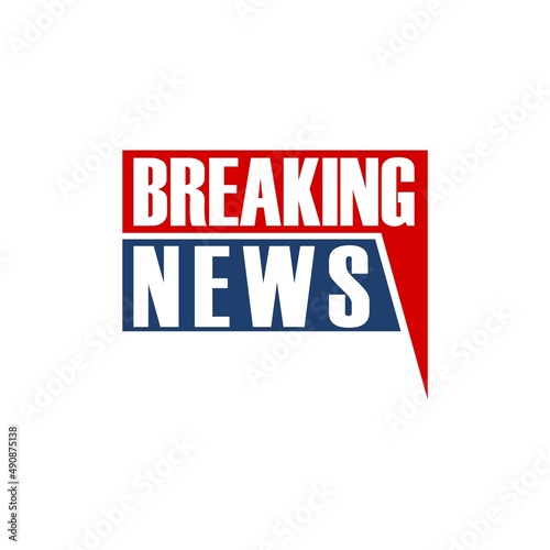 Breaking news banner icon isolated on white background