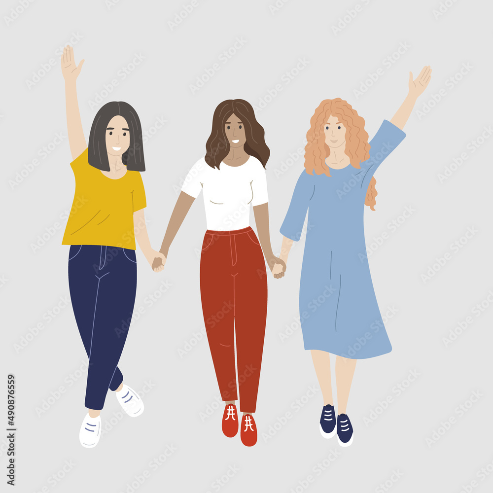 Fototapeta premium Group of women holding hands