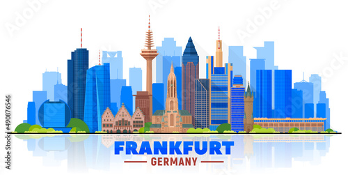 Frankfurt skyline. Germany. Vector illustration. Image for presentation, banner, website.