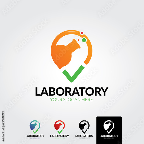 Minimal laboratory logo template  - vector