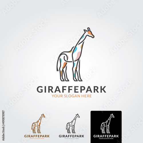 Minimal giraffe logo template  - vector