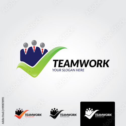 Minimal team work logo template  - vector