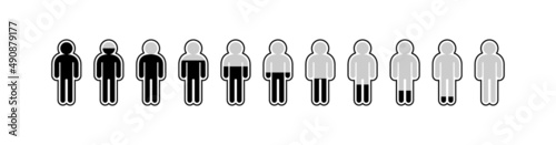 人物ピクトグラムのインフォグラフィック素材セット