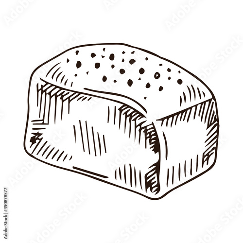 bread doodle hand drawn icon in sketch style.