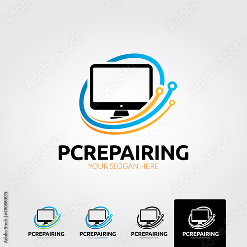 Minimal repair logo template - vector