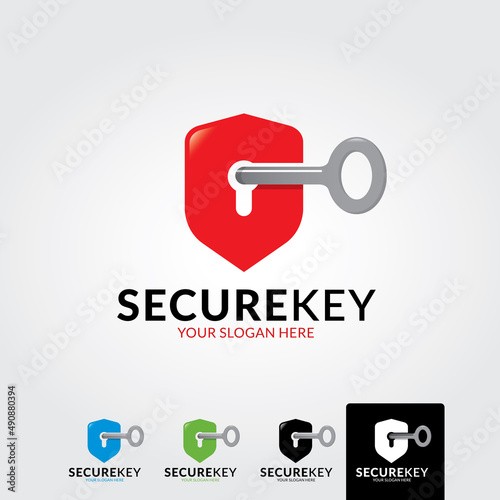 Minimal security logo template - vector