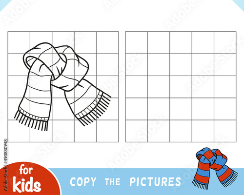 Copy the picture, education game for kids, Scarf