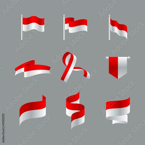 Indonesia Flag Collection with realistic gradient style Free Download Indonesia Flag Collection with realistic gradient style - GFXLoad