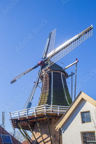 Historic windmill Fortuin in Hanseatic city Hattem, Netherlands