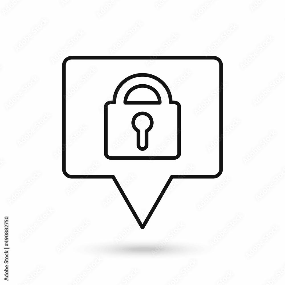 Speech Bubble Padlock Security, vector illustration. Speech Bubble Padlock Security, vector illustration.